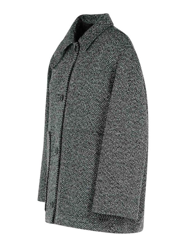 The Best Shops CLOSED: short coats - Melange Grey Wool Blend Coat