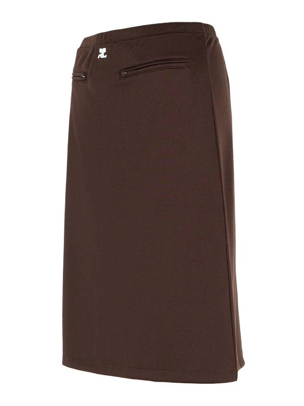 The Best Shops Courreges: Knee length skirts & Midi - Brown Polyester Skirt