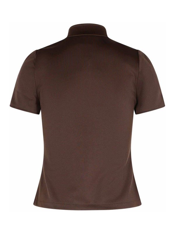Courreges: t-shirts online - Brown Polyester T-Shirt