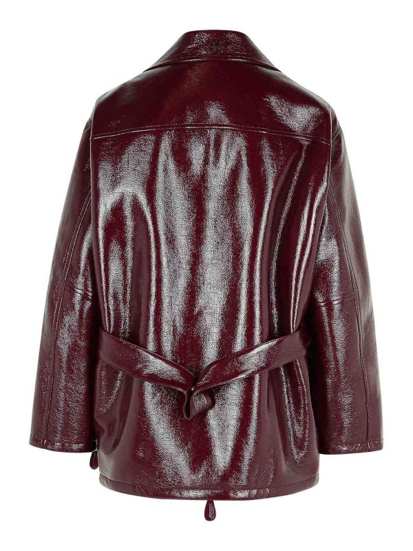 Courreges: leather jacket online - Vinyl Burgundy Cotton Blend Jacket
