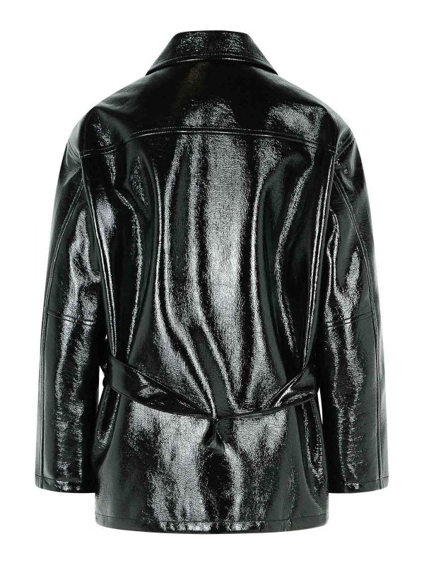 Courreges: Vestes en cuir online - Blouson En Cuir - Noir