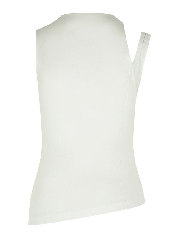 Courreges: Top e canotte online - Canotta in cotone bianco