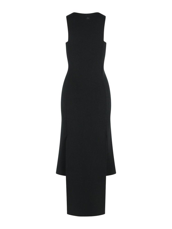Courreges: maxi dresses online - Oblique Dress In Black Viscose Blend