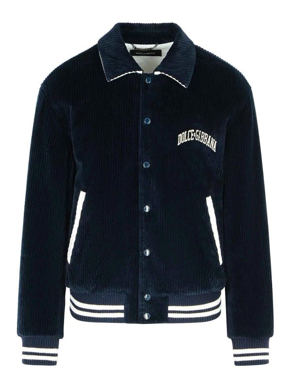 DOLCE & GABBANA: giacche bomber - Giacca bomber di cotone blu