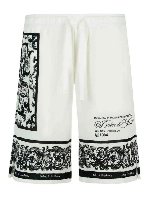 DOLCE & GABBANA: Trousers Shorts - White Cotton Bermuda Shorts
