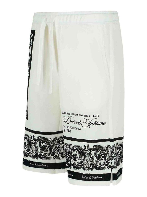 The Best Shops DOLCE & GABBANA: Trousers Shorts - White Cotton Bermuda Shorts