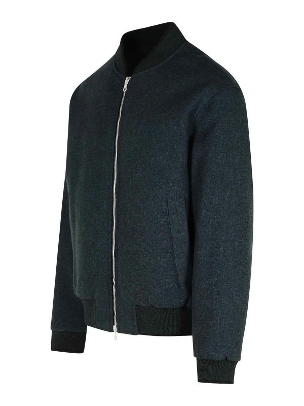 The Best Shops DRIES VAN NOTEN: bombers - Volker Reversible Black Cotton Blend Jacket
