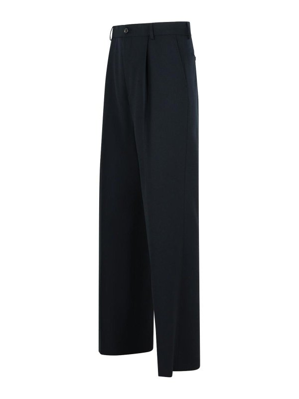 The Best Shops DRIES VAN NOTEN: casual trousers - Penrud Straight Black Wool Pants