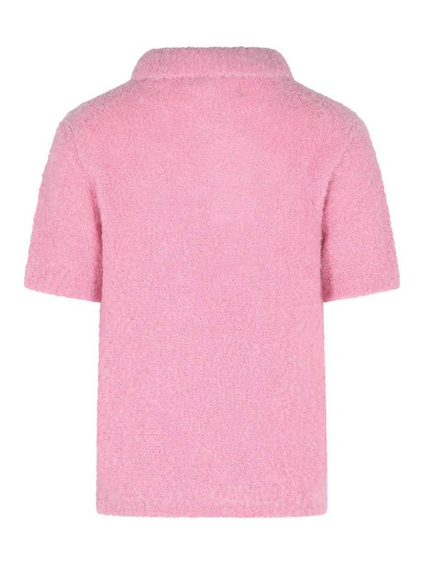 ERL: polo shirts online - Pink Alpaca Blend Polo Shirt