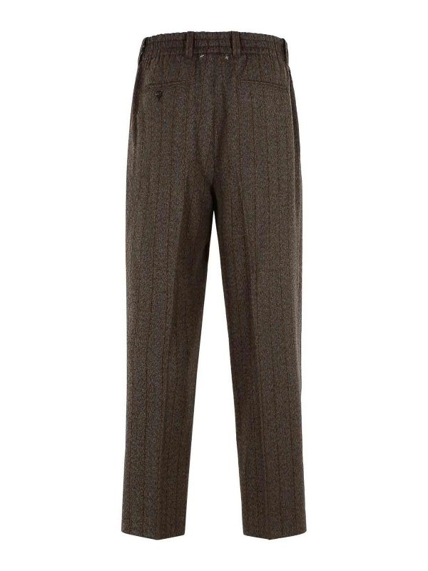 GOLDEN GOOSE: casual trousers online - Brown Virgin Wool Trousers