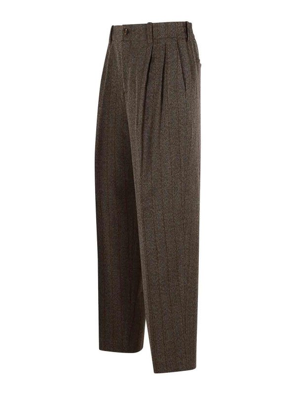The Best Shops GOLDEN GOOSE: casual trousers - Brown Virgin Wool Trousers