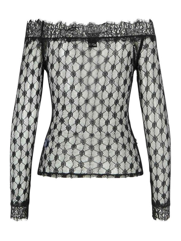 ISABEL MARANT: maglia collo rotondo online - Maglione di miscela di poliammide nera