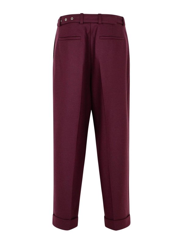 JIL SANDER: casual trousers online - Wine Wool Pants