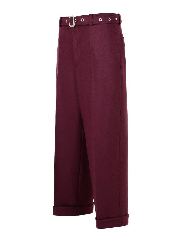 The Best Shops JIL SANDER: casual trousers - Wine Wool Pants