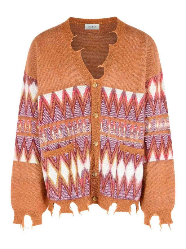 LANEUS: カーディガン - カーディガン - ブラウン