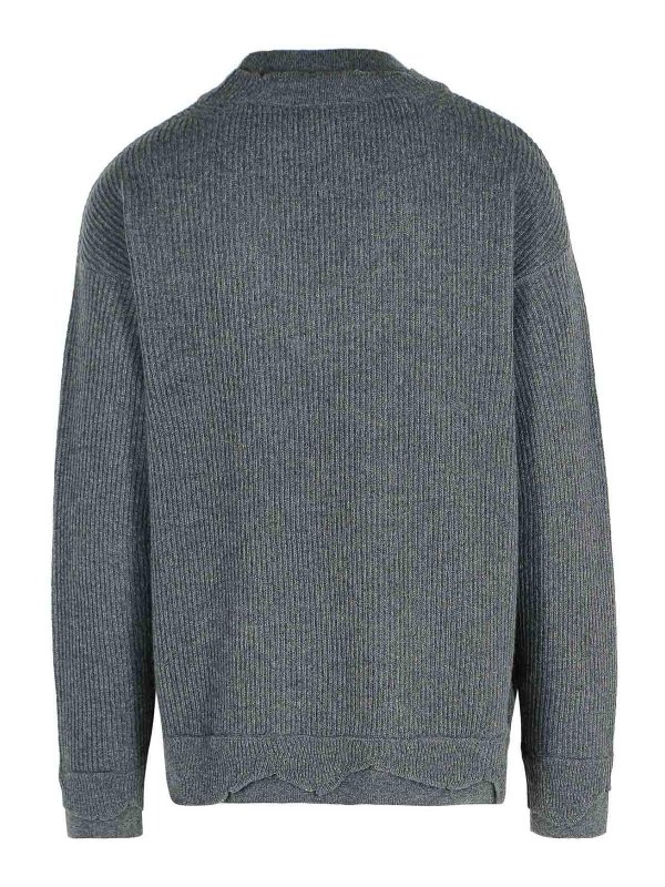 LANEUS: Suéteres con cuello pico online - Suéter Cuello Redondo - Gris