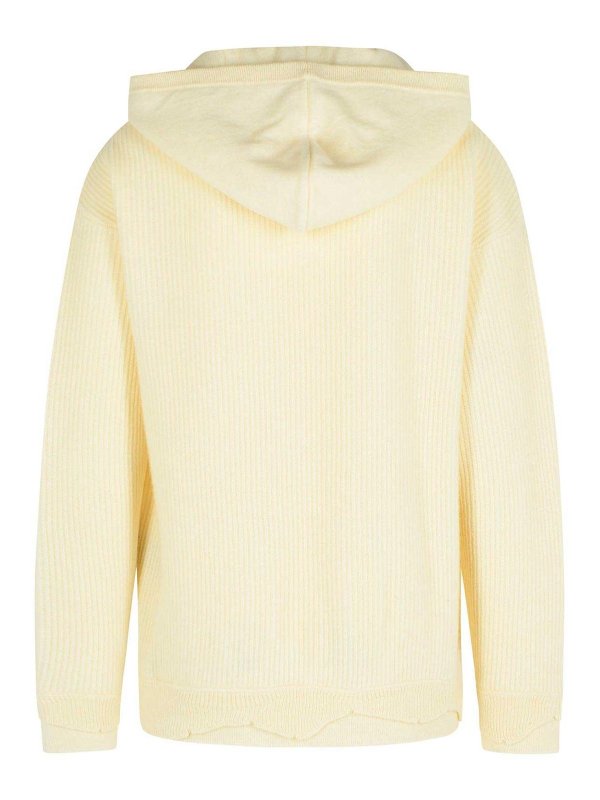 LANEUS: crew necks online - Ivory Wool Blend Sweater