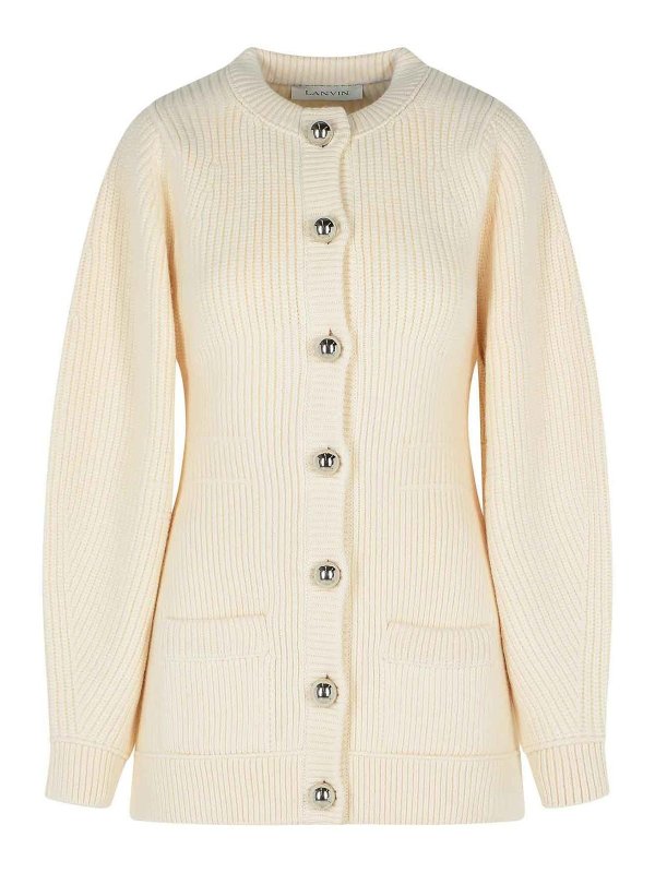 LANVIN: cardigans - Ivory Wool Cardigan