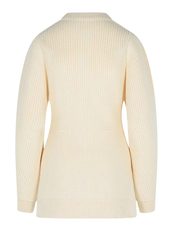 LANVIN: cardigans online - Ivory Wool Cardigan