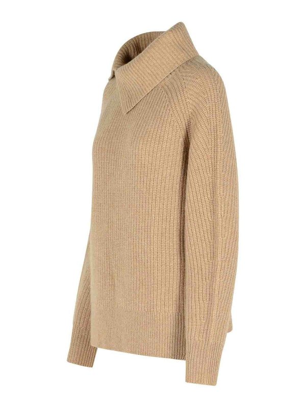 The Best Shops LOULOU STUDIO: maglia collo rotondo - Maglione in cashmere beige Cecil