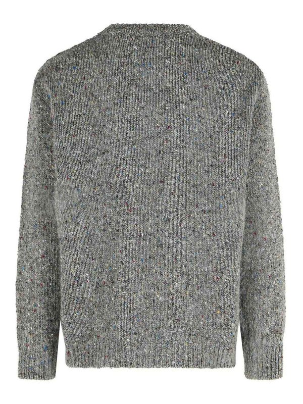 Maison Margiela: maglia collo rotondo online - Maglione grigio di lana vergine