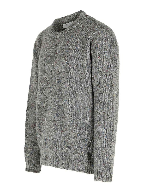 The Best Shops Maison Margiela: maglia collo rotondo - Maglione grigio di lana vergine