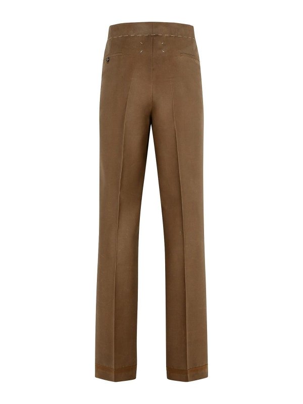 Maison Margiela: casual trousers online - Brown Mohair And Wool Trousers