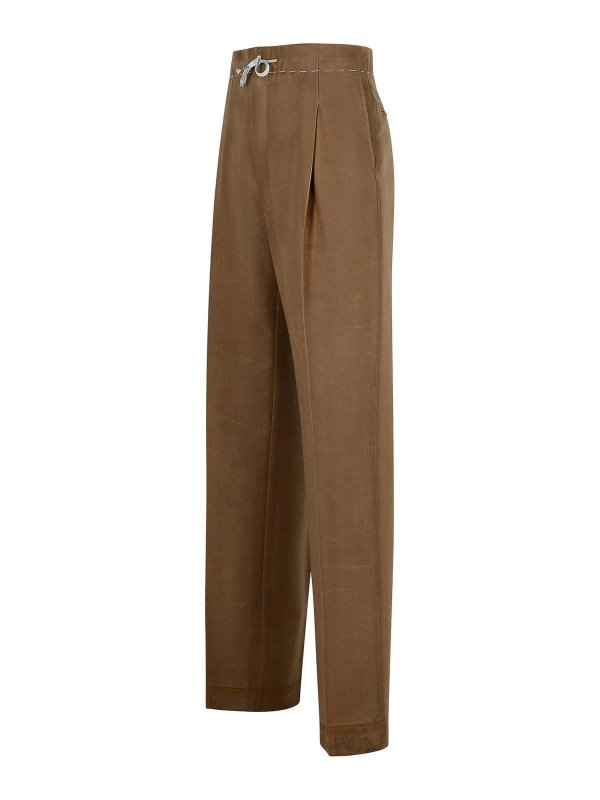 The Best Shops Maison Margiela: casual trousers - Brown Mohair And Wool Trousers