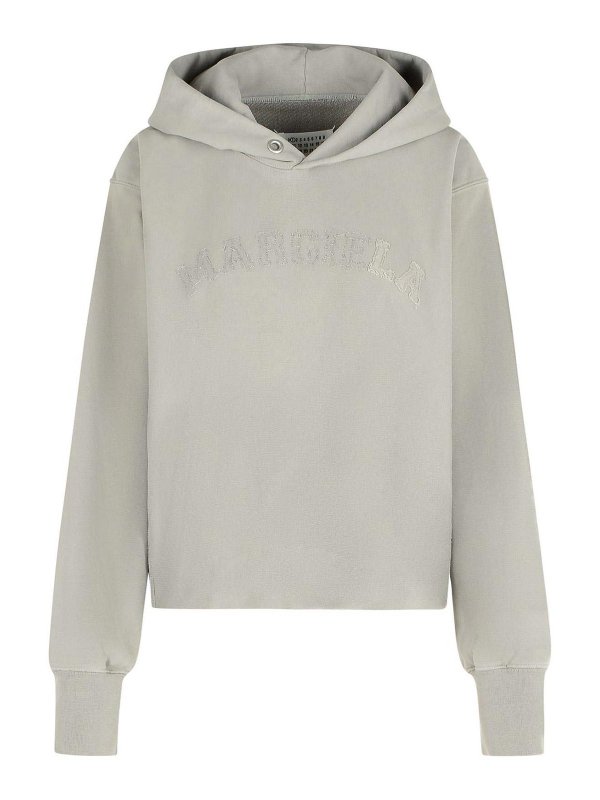 Maison Margiela: Sweatshirts & Sweaters - Beige Cotton Hoodie