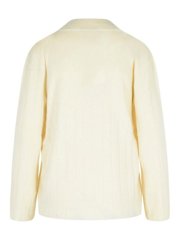 Max Mara: crew necks online - Arten White Cashmere Yarn Sweater