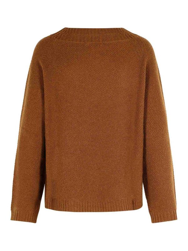 Max Mara: Suéteres con cuello pico online - Suéter Cuello Redondo - Marrón