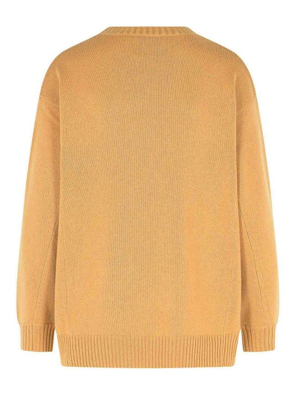 Max Mara: Strickpullover mit Rundhalsausschnitt online - Rundhalspullover - Beige