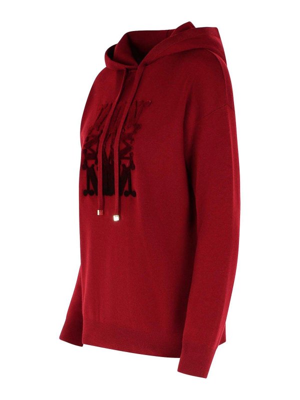 The Best Shops Max Mara: Sudaderas y suéteres - Sudadera - Rojo Oscuro