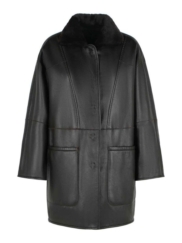 Pirenei Dark Brown Reversible Shirt Shirt shop online: Max Mara