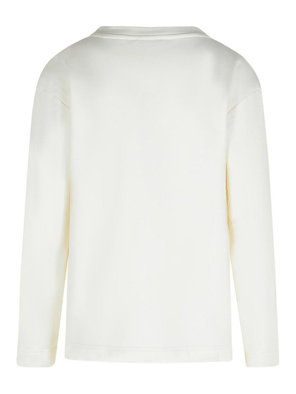Max Mara: Sweatshirts & Sweaters online - Berma Sweatshirt In White Silk And Cotton
