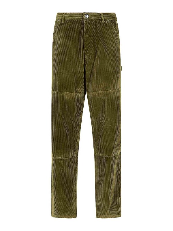 MONCLER: casual trousers - Green Cotton Pants