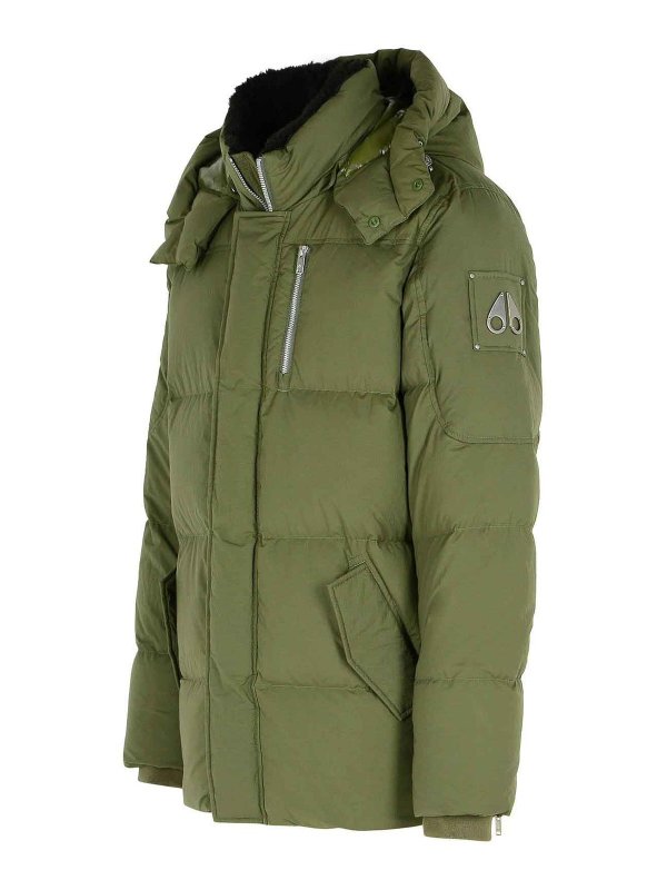 The Best Shops MOOSE KNUCKLES: padded jackets - Everest 3Q Nylon And Green Cotton Down Jacket
