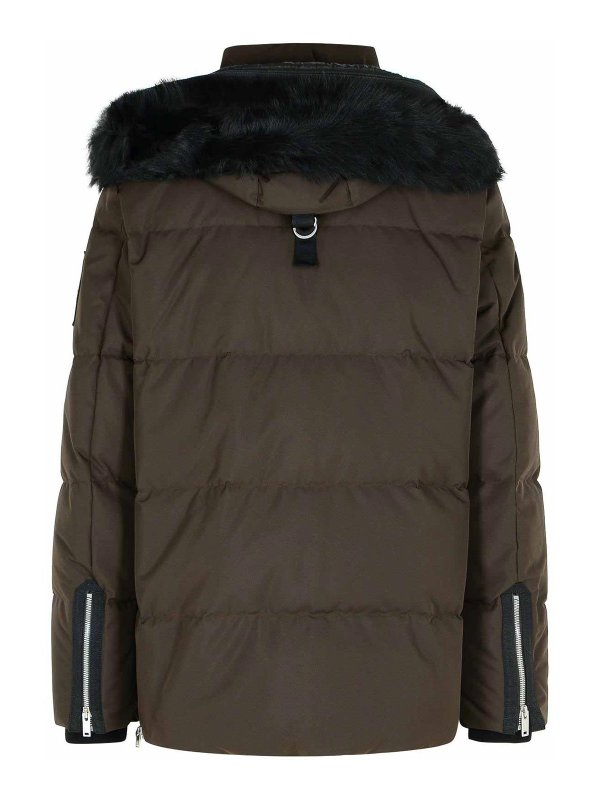 MOOSE KNUCKLES: padded jackets online - Cloud 3Q Brown Nylon Down Jacket