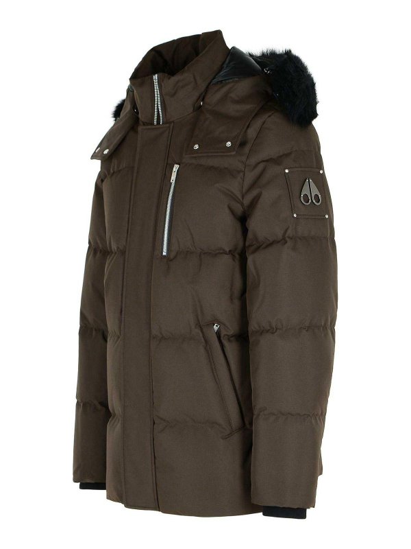 The Best Shops MOOSE KNUCKLES: padded jackets - Cloud 3Q Brown Nylon Down Jacket