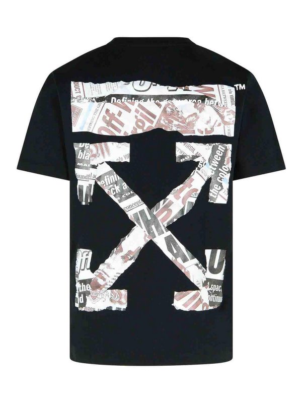 OFF-WHITE: Tシャツ online - Tシャツ - Newspaper Arrow