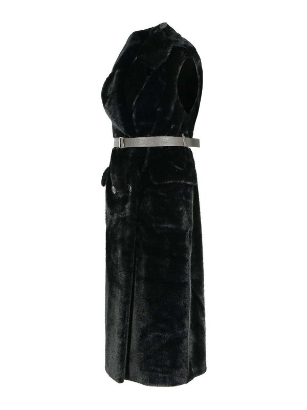 The Best Shops P.A.R.O.S.H.: 毛皮＆シアリングコート - 毛皮/ムートンコート - 黒