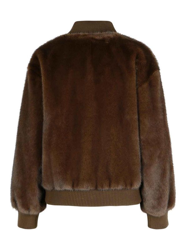 P.A.R.O.S.H.: Fur & Shearling Coats online - Brown Faux Fur Coat