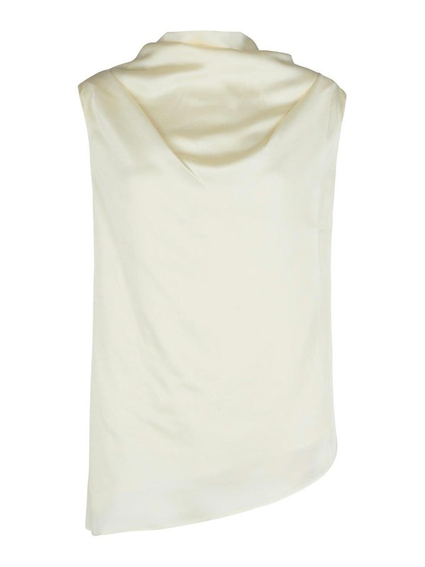 ROHE: Tops & Tank tops - Cream Viscose Blend Tank Top