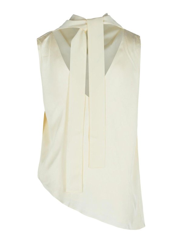 ROHE: Tops & Tank tops online - Cream Viscose Blend Tank Top