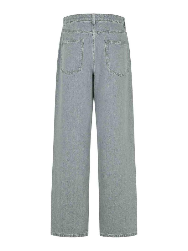 ROHE: straight leg jeans online - Baggy Grey Cotton Jeans