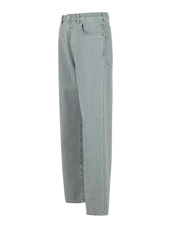 The Best Shops ROHE: straight leg jeans - Baggy Grey Cotton Jeans