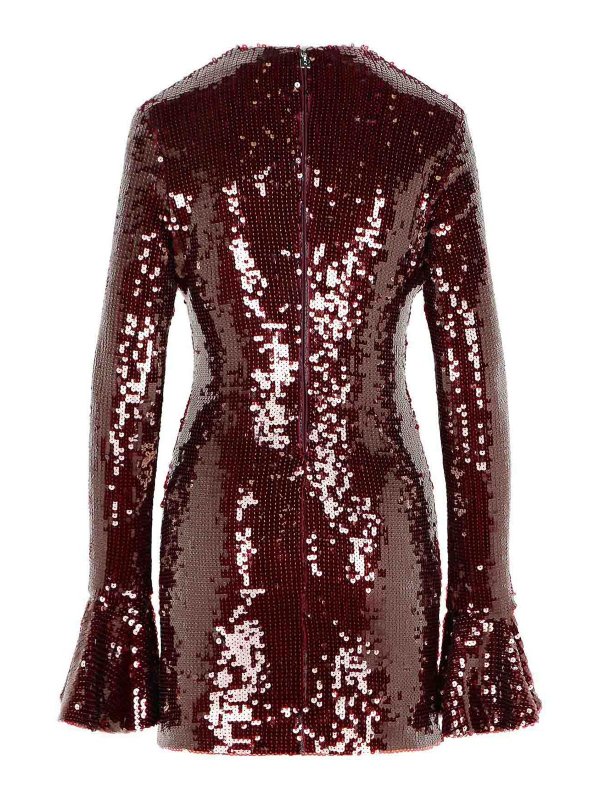 ROTATE Birger Christensen: crew necks online - Rositana Burgundy Polyester Dress