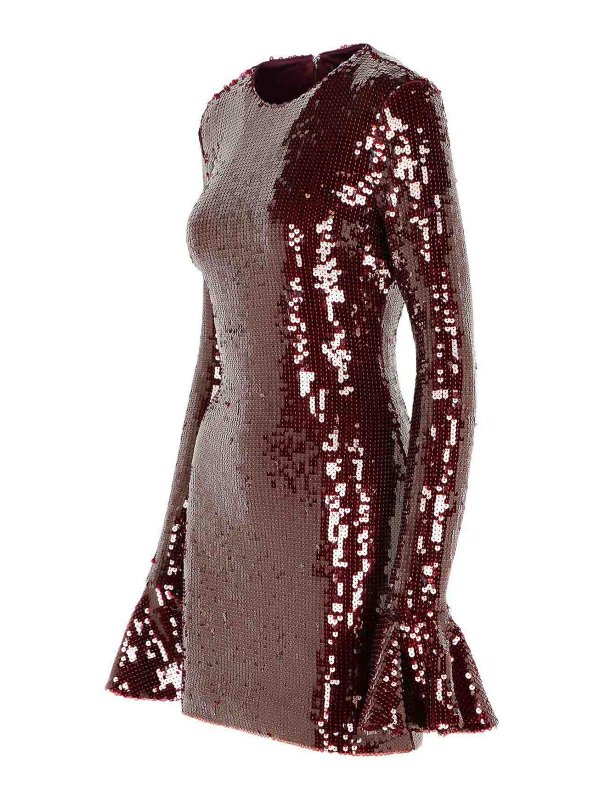 The Best Shops ROTATE Birger Christensen: crew necks - Rositana Burgundy Polyester Dress