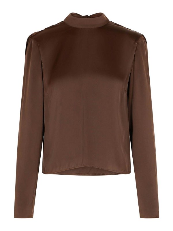 ROTATE Birger Christensen: blouses - Bowina Brown Polyester Blouse