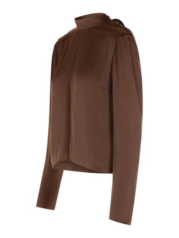The Best Shops ROTATE Birger Christensen: blouses - Bowina Brown Polyester Blouse